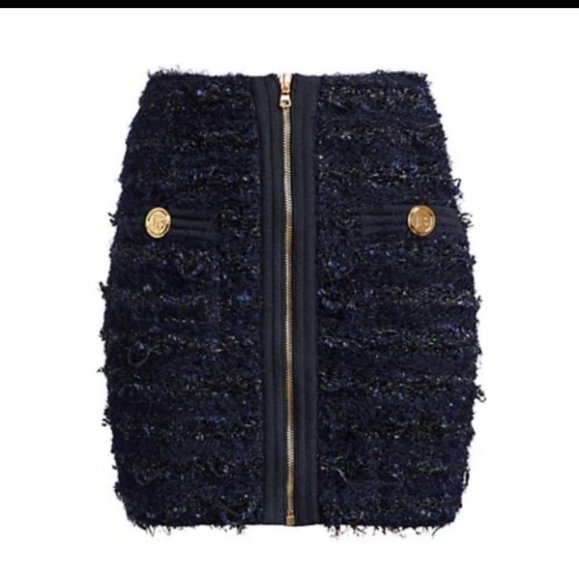 BALMAIN high-waist Wool Skirt NWT - Picture 2 of 14